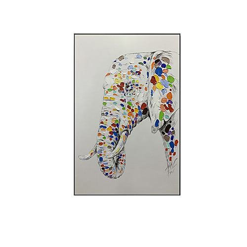 

100% Hand painted Wild Elephant Colorful Art Animals Canvas Painting Wall Art Picture for Kids Room Decor