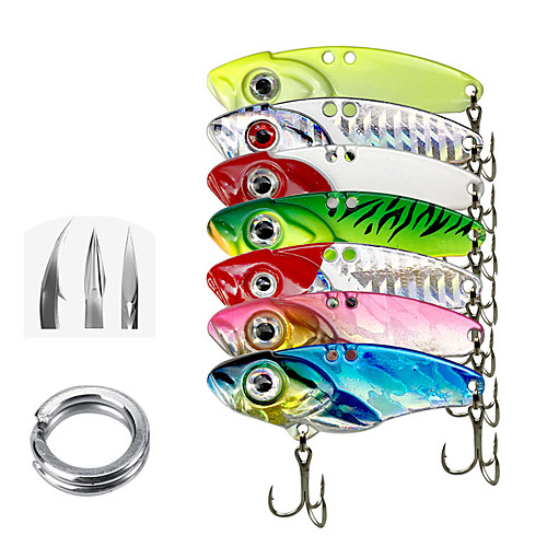 

5 pcs Fishing Lures Vibration / VIB 3D Eyes Sinking Bass Trout Pike Lure Fishing Freshwater and Saltwater