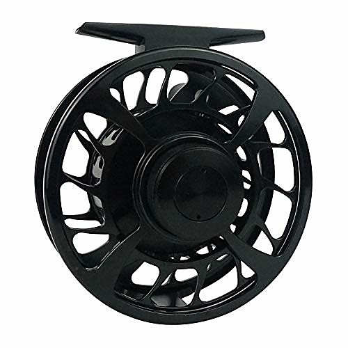 

z aventik 3/4, 5/6 fly fishing reel aluminum alloy body fly reel sale carbon disc drag with fine control of double click stop freshwater reel fly reel cover (black, 3/4)