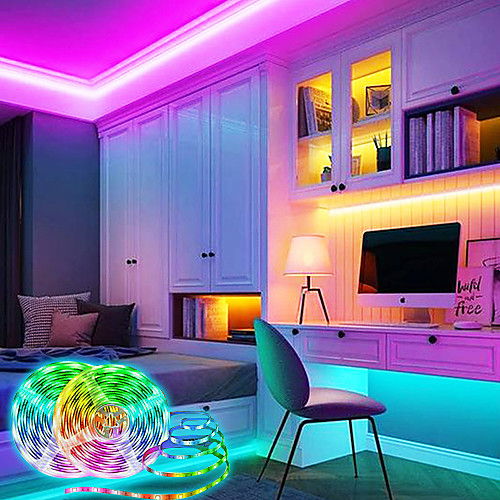 

LED Strip Lights Smart Lights 5M 10M Light Sets RGB Tiktok Lights 150 300 LEDs SMD5050 10mm 1Set Mounting Bracket 1 set RGB APP Control Self-adhesive 12V