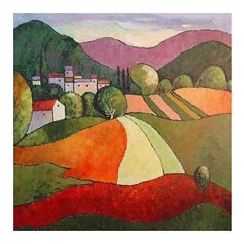 

IARTS Hand Painted paddy Oil Painting with Stretched Frame For Home Decoration
