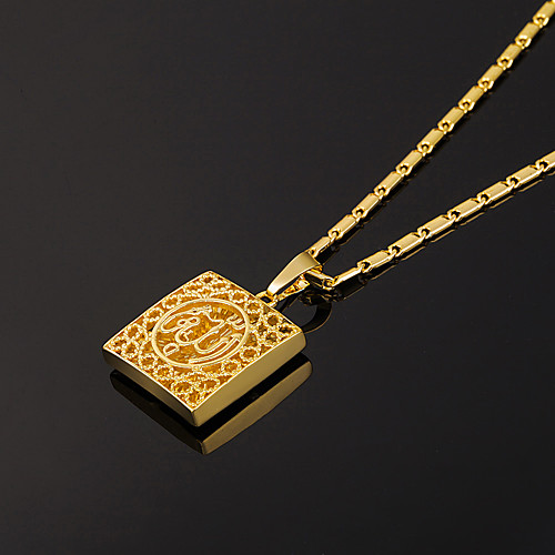 

gold plated pendant necklace hollow muslim allah pendant
