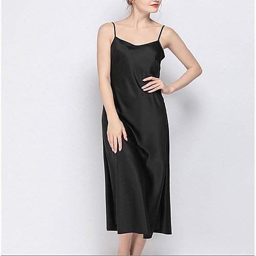 

Sheath / Column Minimalist Sexy Holiday Party Wear Dress Spaghetti Strap Sleeveless Tea Length Satin with Sleek 2021