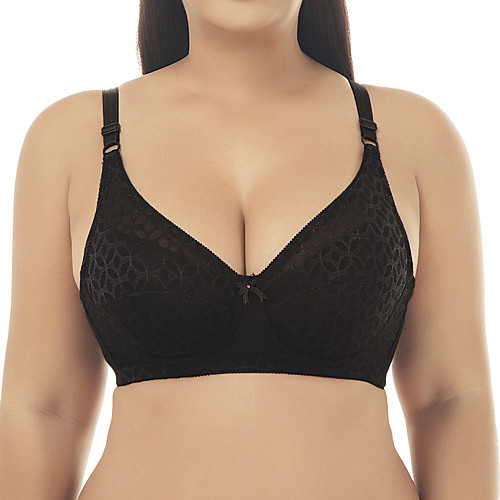 

Women's Push-up 3/4 Cup Bras & Bralettes Sexy Bowknot Hollow Black Khaki Beige