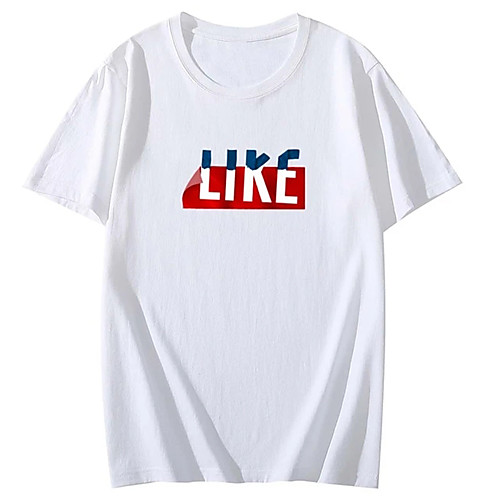 

Men's Unisex Tee T shirt Hot Stamping Text Graphic Prints Plus Size Print Short Sleeve Casual Tops 100% Cotton Basic Designer Big and Tall White