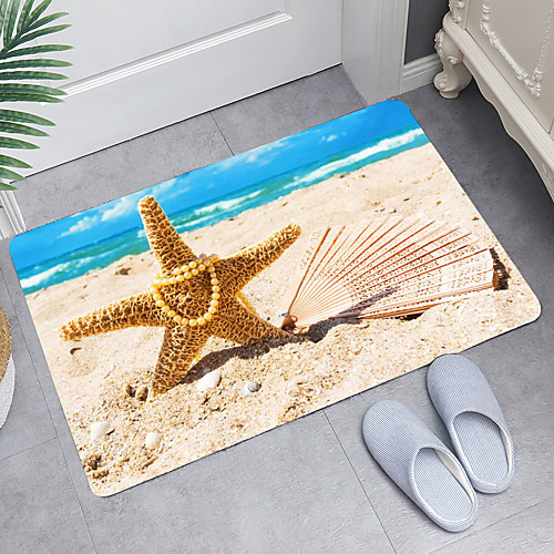 

Pearl Sea Heart Digital Printing Floor Mat Modern Bath Mats Nonwoven / Memory Foam Novelty Bathroom