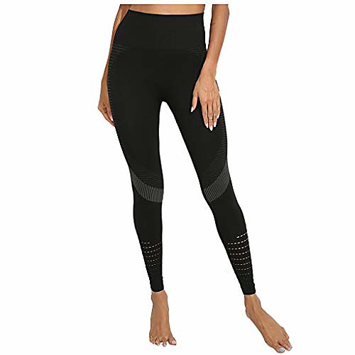 

yoga pants for womens high waisted seamless workout leggings hollow out gym tights tummy control sweatpants s-xl black