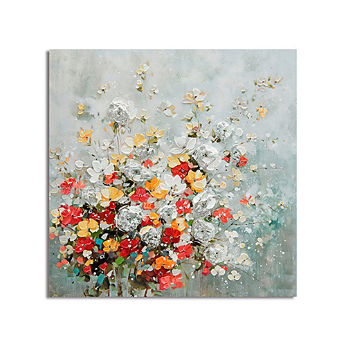 

Oil Painting Hand Painted Abstract Flowers by Knife Canvas Painting Comtemporary Simple Modern Stretched Canvas Ready to Hang