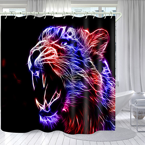 

Symphony Tiger Digital Printing Shower Curtain Shower Curtains Hooks Modern Polyester New Design