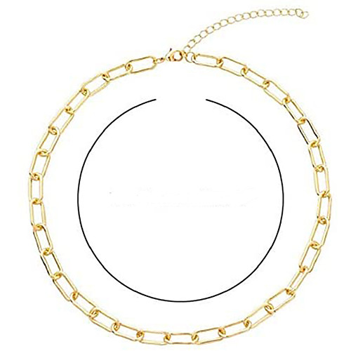 

double-layer flat snake chain paper clip necklace stainless steel snake bone necklace fashion party