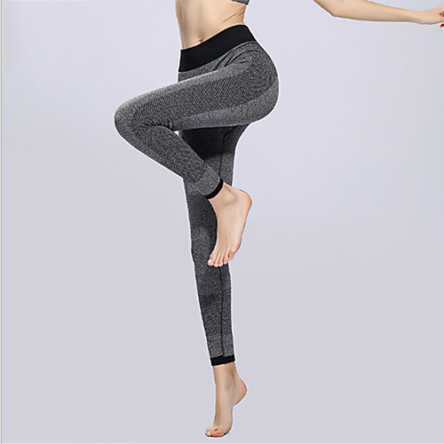 

Women's Yoga Pants Seamless Cropped Pants Breathable Quick Dry Solid Color Black Gray Yoga Fitness Gym Workout Sports Activewear Micro-elastic / Athletic / Athleisure