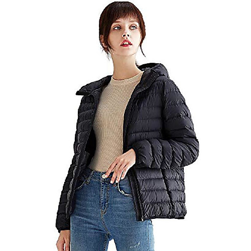 

Women's Sports Puffer Jacket Hiking Down Jacket Hiking Jacket Winter Outdoor Quick Dry Lightweight Breathable Sweat wicking Winter Jacket Top Fishing Climbing Running Haze blue Macaron powder Black