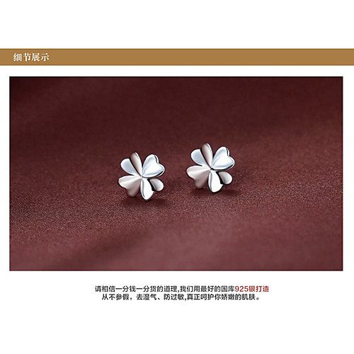 

stud earrings female clover stud earrings sterling silver earrings silver jewelry hypoallergenic earrings