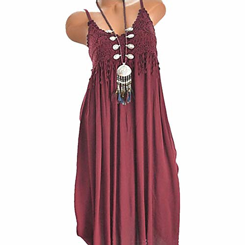 

Women's Swing Dress Maxi long Dress Light Blue Wine White Black Purple Red Light Green Dark Blue Sleeveless Solid Color Spring Summer Casual / Daily Cotton 2021 S M L XL 2XL 3XL 4XL 5XL