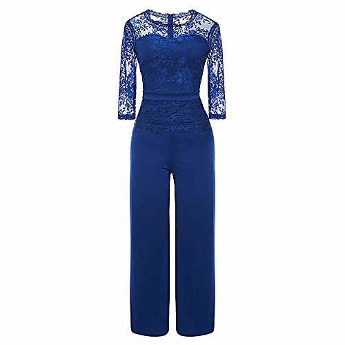 

aihihe womens sexy lace jumpsuit long sleeve night elegant sexy jumpsuits casual party clubwear jumpsuit romper blue
