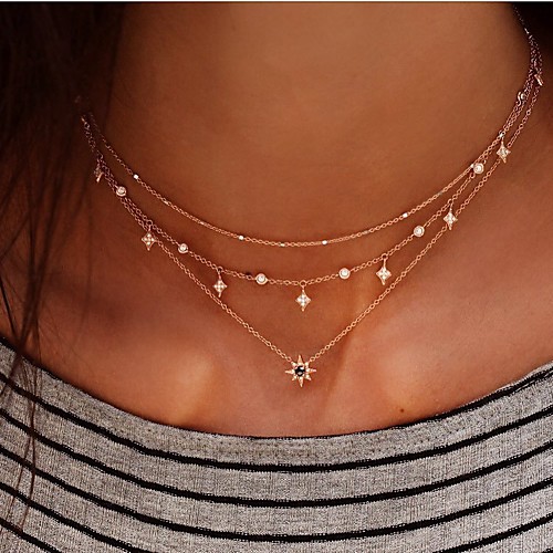 

multi-layer star pendant necklace handmade necklace combination