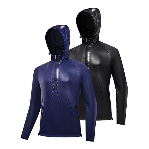 

WOSAWE Men's Cycling Jacket Bike Jacket Tracksuit Windbreaker Waterproof Sports Solid Color Black / Dark Blue Clothing Apparel Bike Wear Waterproof / Long Sleeve / Athletic