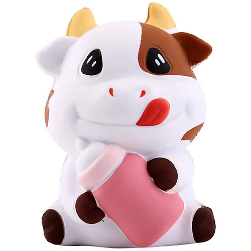 

3.1 Inches Squishies Cow Kawaii Milk Bottle Soft Slow Rising Scented Animal Squishies Stress Relief Kid Squeeze Toys