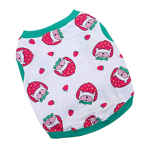 

Dog Cat Shirt / T-Shirt Vest Cartoon Basic Adorable Cute Casual / Daily Dog Clothes Puppy Clothes Dog Outfits Breathable Green Costume for Girl and Boy Dog Cotton Fabric S M L XL XXL