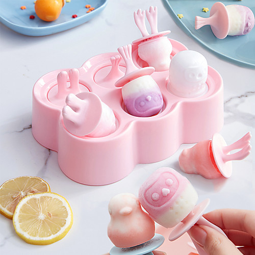 

Silicone Popsicle Ice Cream Bar Mold with Lid Cakesicle Stick Cartoon Animal Ice Mold for Kids