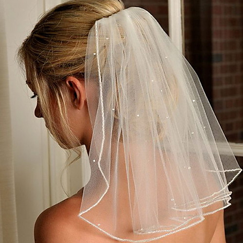 

One-tier Cute Wedding Veil Elbow Veils with Solid 23.62 in (60cm) Lace / Tulle