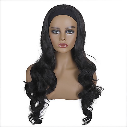 

cross-border new headscarf wig europe, america, africa, long curly hair, black big wave temperament, curly hair headgear, one drop