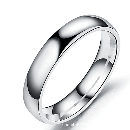 

couple ring jewelry 4mm6mm gold silver black color smooth arc stainless steel