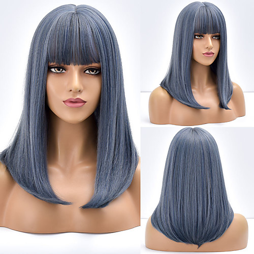 

Blue Straight Ombre Honey Natural Long Synthetic Wig For Black White Women Fiber Heat Resistant Daily Cute Cosplay Wigs