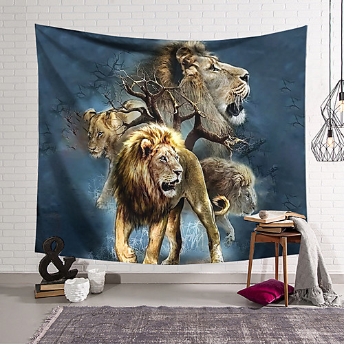 

Wall Tapestry Art Decor Blanket Curtain Hanging Home Bedroom Living Room Decoration Polyester Lion