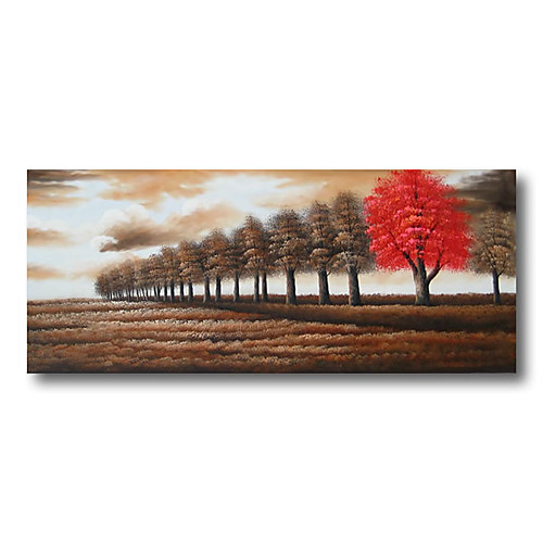 

Stretched Oil Painting Hand Painted Canvas Abstract Comtemporary Modern High Quality Trees Forest Brown Ready to Hang