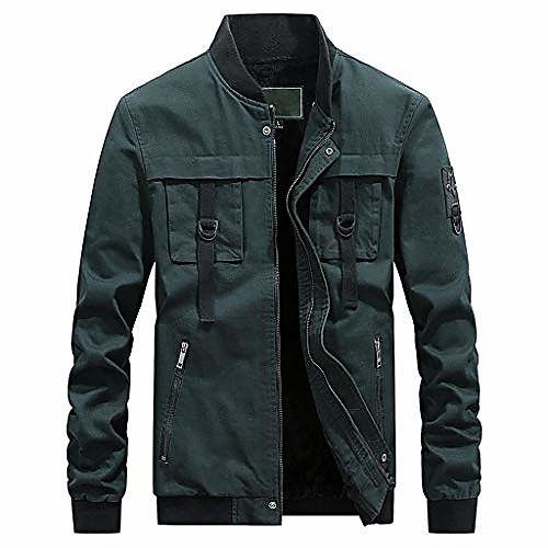 

Men's Hiking Jacket Bomber Jacket Military Tactical Jacket Outdoor Lightweight Breathable Quick Dry Sweat wicking Outerwear Jacket Top Hunting Fishing Climbing Black Blue khaki Green