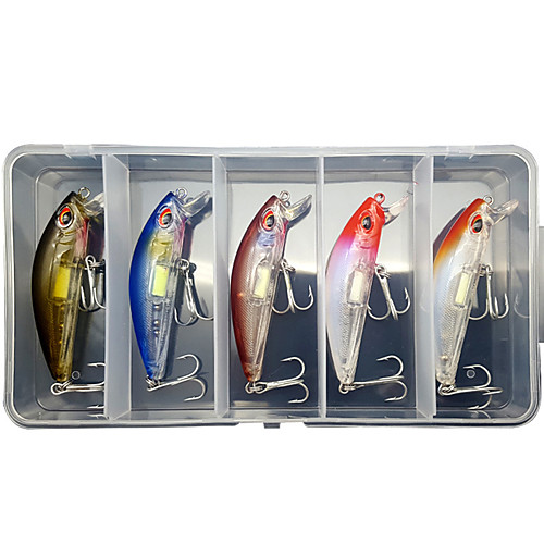 

5 pcs Lure kit Fishing Lures Minnow lifelike 3D Eyes Night Glowing Sinking Bass Trout Pike Sea Fishing Lure Fishing Freshwater and Saltwater