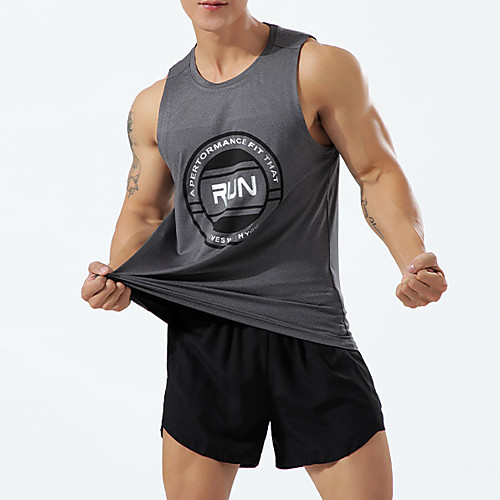 

Men's Tank Top Tee / T-shirt X Crew Neck Spandex Letter & Number Sport Athleisure Top Sleeveless Breathable Quick Dry Moisture Wicking Soft Comfortable Exercise & Fitness Running Everyday Use Casual