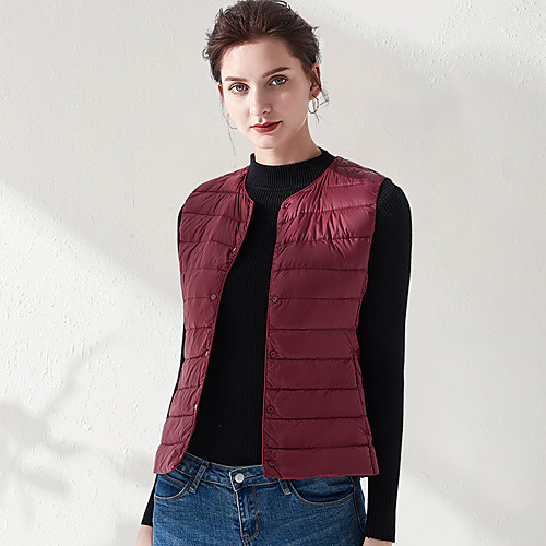 

Women's Hiking Down Jacket Hiking Vest / Gilet Sleeveless Winter Jacket Top Outdoor Quick Dry Lightweight Breathable Sweat wicking Autumn / Fall Winter Navy Wine Pink Fishing Climbing Running