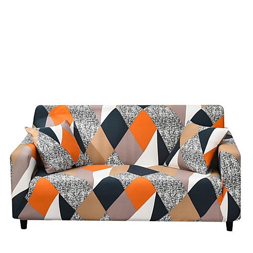 

Sofa Cover The Geometric Print Dustproof Stretch Slipcovers Stretch Super Soft Fabric Couch Cover Fit for 1 to 4 Cushion Couch and L Shape Sofa (You will Get 1 Throw Pillow Case as free Gift)