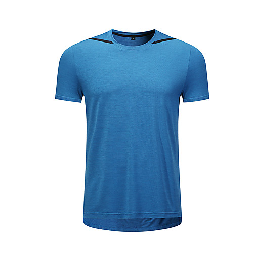 

Men's Tee / T-shirt Pure Color Stripe Crew Neck Stripes Sport Athleisure T Shirt Top Short Sleeves Breathable Moisture Wicking Soft Comfortable Everyday Use Casual Daily Outdoor Exercising