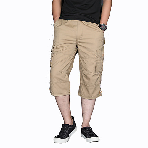 

Men's Hiking Shorts Hiking Cargo Shorts Tactical Shorts Ventilation Multi-Pockets Quick Dry Breathable Summer Solid Colored Cotton Bottoms for Hunting Fishing Casual Black Army Green Grey S M L XL XXL