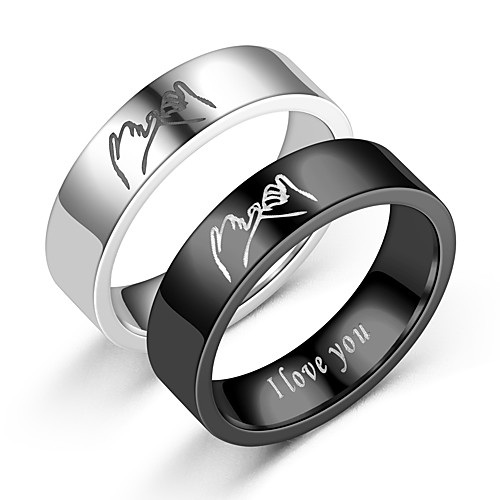 

style titanium steel ring retro love ilove you jewelry
