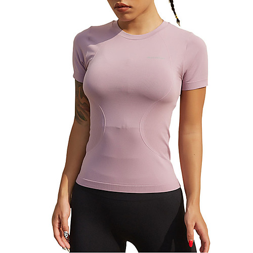 

Women's Tee / T-shirt Crew Neck Nylon Spandex Solid Color Sport Athleisure T Shirt Top Short Sleeves Quick Dry Breathable Soft Comfortable Everyday Use Casual Daily Outdoor