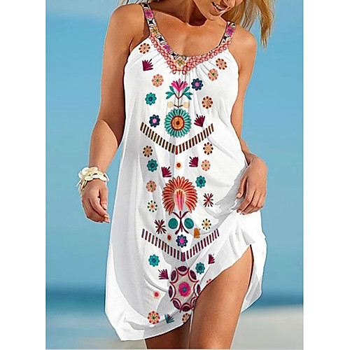 

amazon ebay 2021 spring and summer new printed vest sling sleeveless loose dress