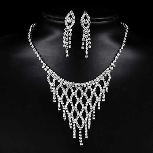 

Women's Jewelry Set Bridal Jewelry Sets Tassel Fringe Precious Fashion Silver Plated Earrings Jewelry Silver For Christmas Wedding Party Evening Street Gift 1 set