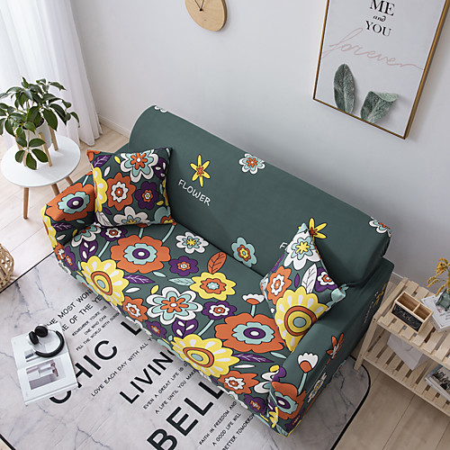 

Sofa Cover Flower Print 1 Pc Couch Cover Furniture Protector Soft Stretch Slipcover Spandex Jacquard Fabric Super Fit for 14 Cushion Couch and L Shape SofaEasy to Install(1 Free Cushion Cover)