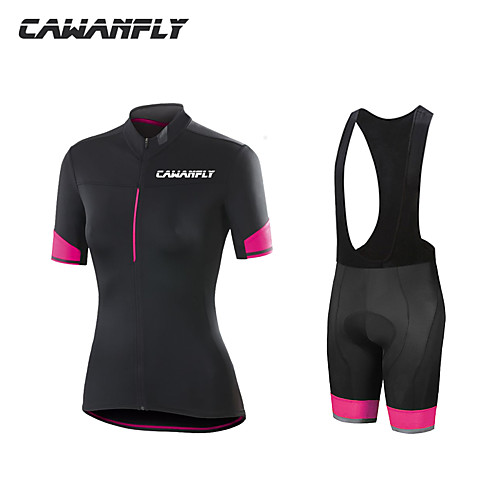 

CAWANFLY Boys' Short Sleeve Cycling Padded Shorts Cycling Jersey with Bib Shorts Cycling Jersey with Shorts Spandex Black / Orange PinkWhite Pink / Black Bike Shorts Breathable Sports Geometic