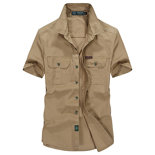 

Men's Hiking Shirt / Button Down Shirts Fishing Shirt Military Tactical Shirt Outdoor Quick Dry Lightweight Breathable Sweat wicking Jacket Shirt Top Fishing Climbing Running Sapphire khaki Army Green