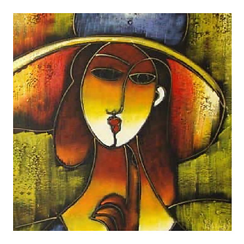 

IARTS Hand Painted Hesitant lady Oil Painting with Stretched Frame For Home Decoration