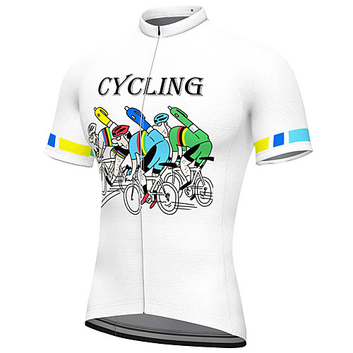 

21Grams Men's Short Sleeve Cycling Jersey Spandex White Bike Top Mountain Bike MTB Road Bike Cycling Breathable Quick Dry Sports Clothing Apparel / Athleisure