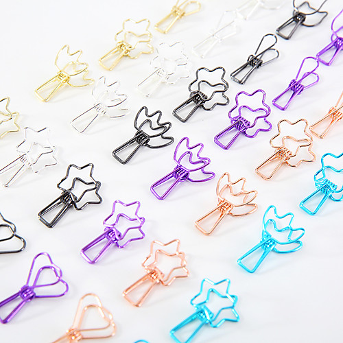 

Color Metal Clip Hand Account Book 6 A Set of Small Book Clip Creative Stationery Office Clip Small Fish Clip