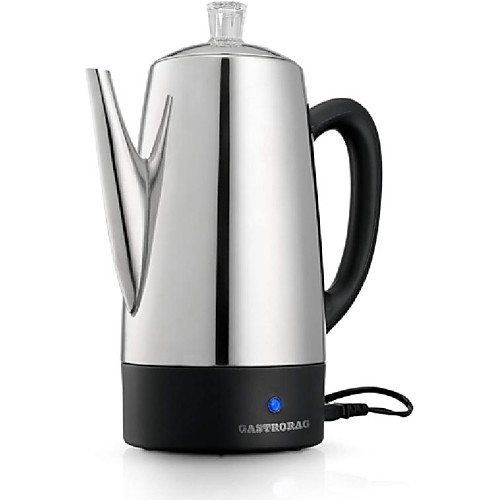 

gastrorag electric coffee percolator 12-cup stainless steel quick brew durable