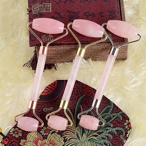 

Jade Roller Powder Crystal Double-head Roller Jade Roller Facial Massage Stick Facial Roller