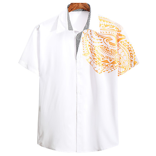 

Men's Shirt Graphic Short Sleeve Casual Tops White Black Red